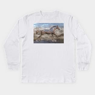 Running Mountain Horse Kids Long Sleeve T-Shirt